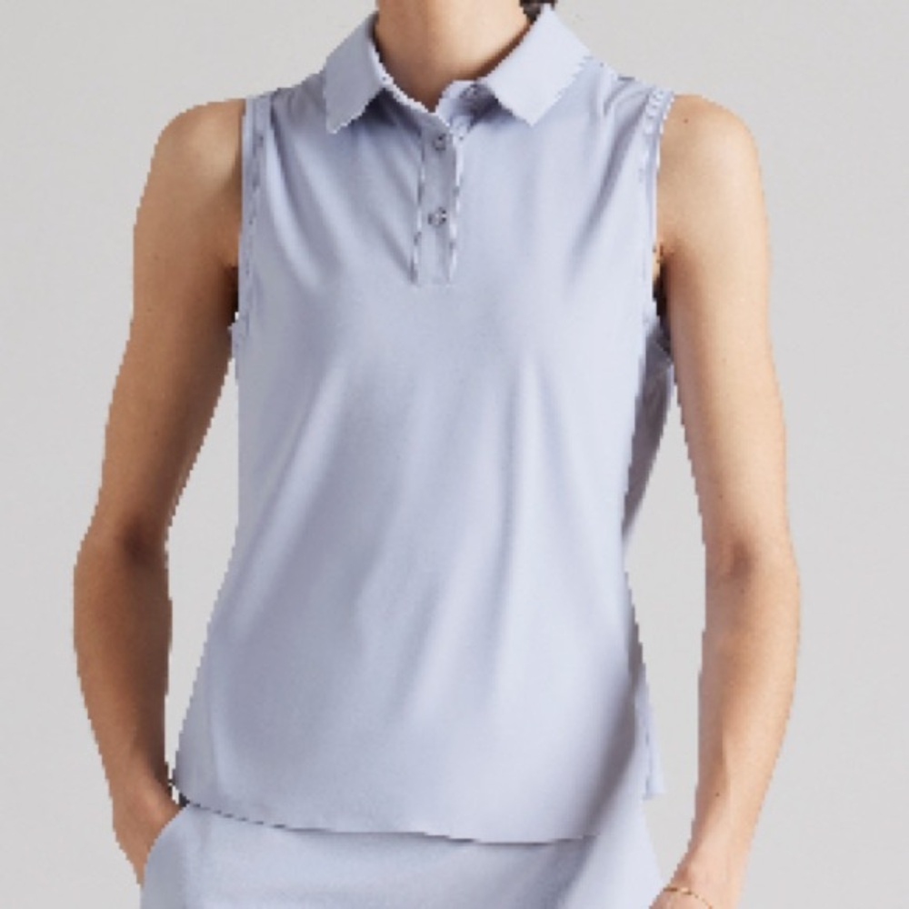 RHONE Light Blue Sleeveless Polo Top